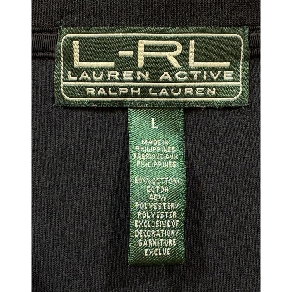 Lauren Active Ralph Lauren Womens LRL Large Full Zip Black Green Jacket - 497 - Picture 4 of 9